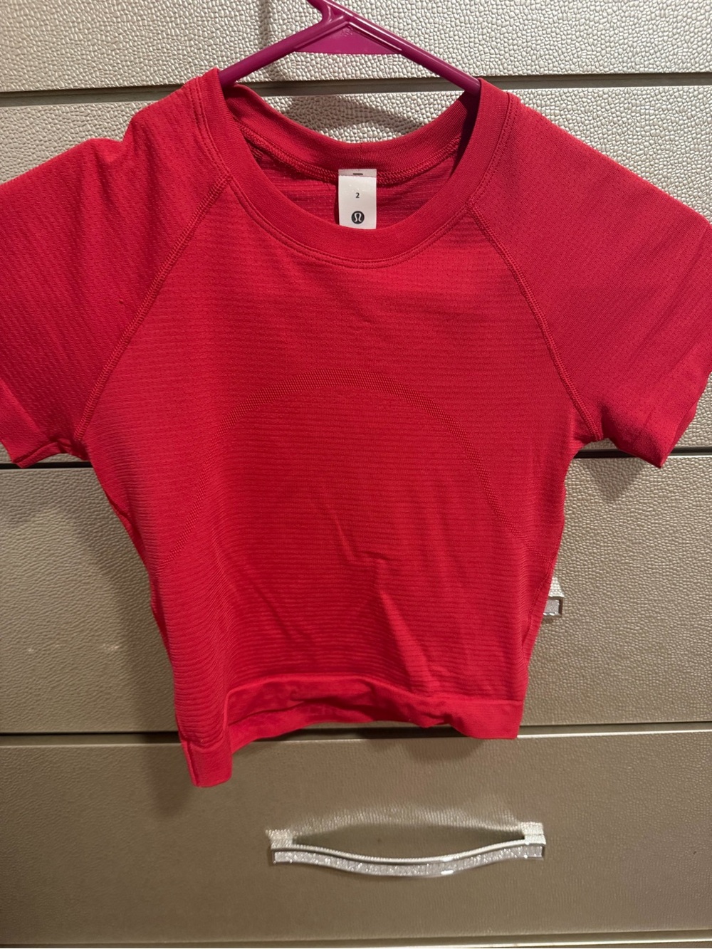 lululemon athletica Red Short Sleeve Performance Top